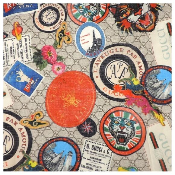 200 x 140 Gucci Multicolor Shawl Scarf RARE - Picture 4 of 4